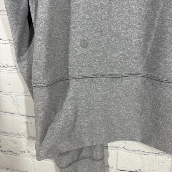 Lululemon Ready to Rulu Crop Sweater Women 12 Gray Pullover Funnel Neck Athletic - Picture 11 of 14